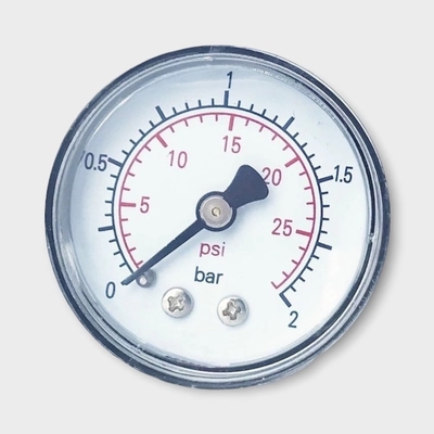 40mm de Terug Opgezette Maat van de Nutsdruk 2 Bar Analoge Manometer
