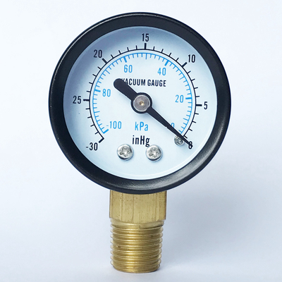 Geschilderd Staalgeval 40mm Vacuümdrukmaat 30mm InHg 100 Kpa-Messing Internals