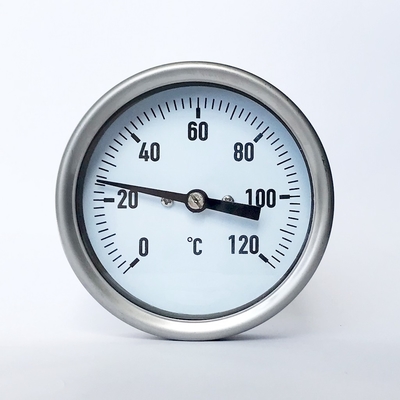 80mm Industriële Bimetaal het Roestvrije staalthermometer van de Thermometer Chemische BSP Verbinding