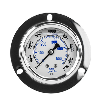 Vloeistof gevulde vacuüm water manometers RVS messing radiale aansluiting manometer