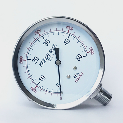 80mm 5000 MmAq plateerde de Radiale Drukmaat Chrome de Dubbele Maat van de Schaaldruk